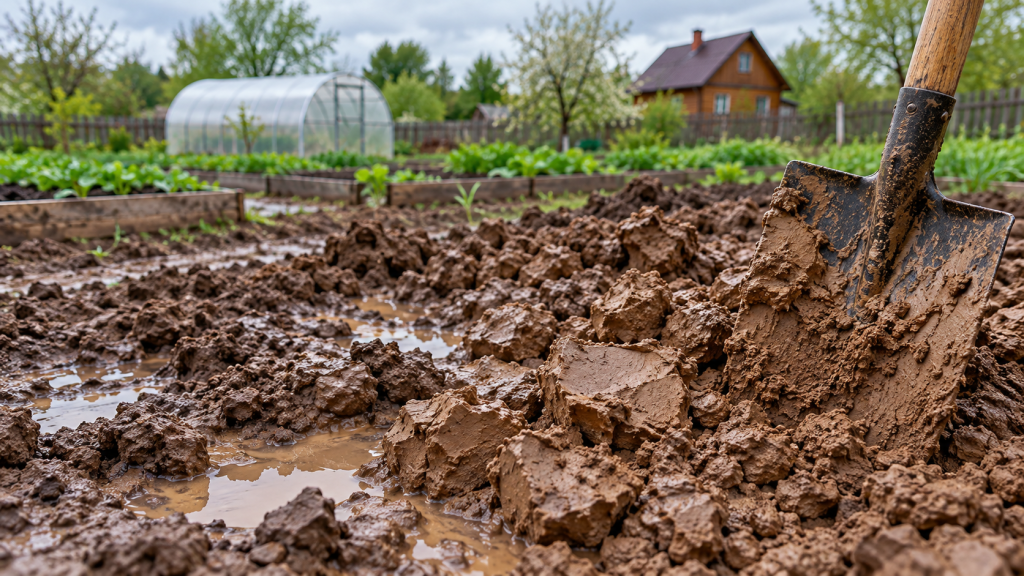 Сравнение тяжёлой глины и рыхлой улучшенной садовой почвы