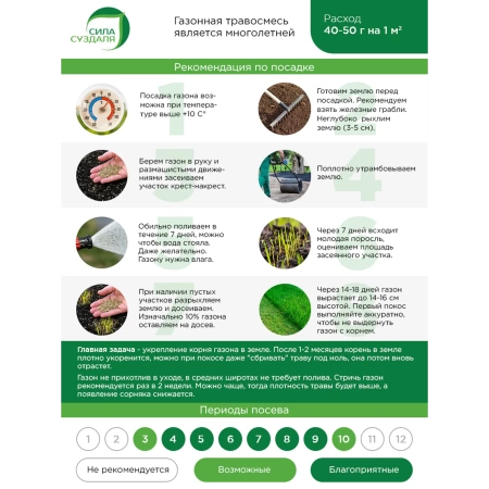 семена газонных трав  premium 1 кг - товары для фермеров Сила Суздаля