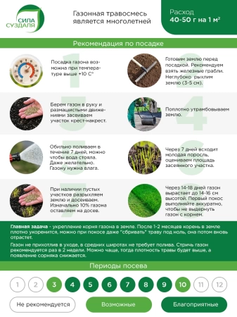 газонная трава - спортивная 5 кг - товары для фермеров Сила Суздаля