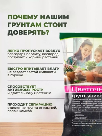 грунт для цветов универсальный, 20 литров - товары для фермеров Сила Суздаля